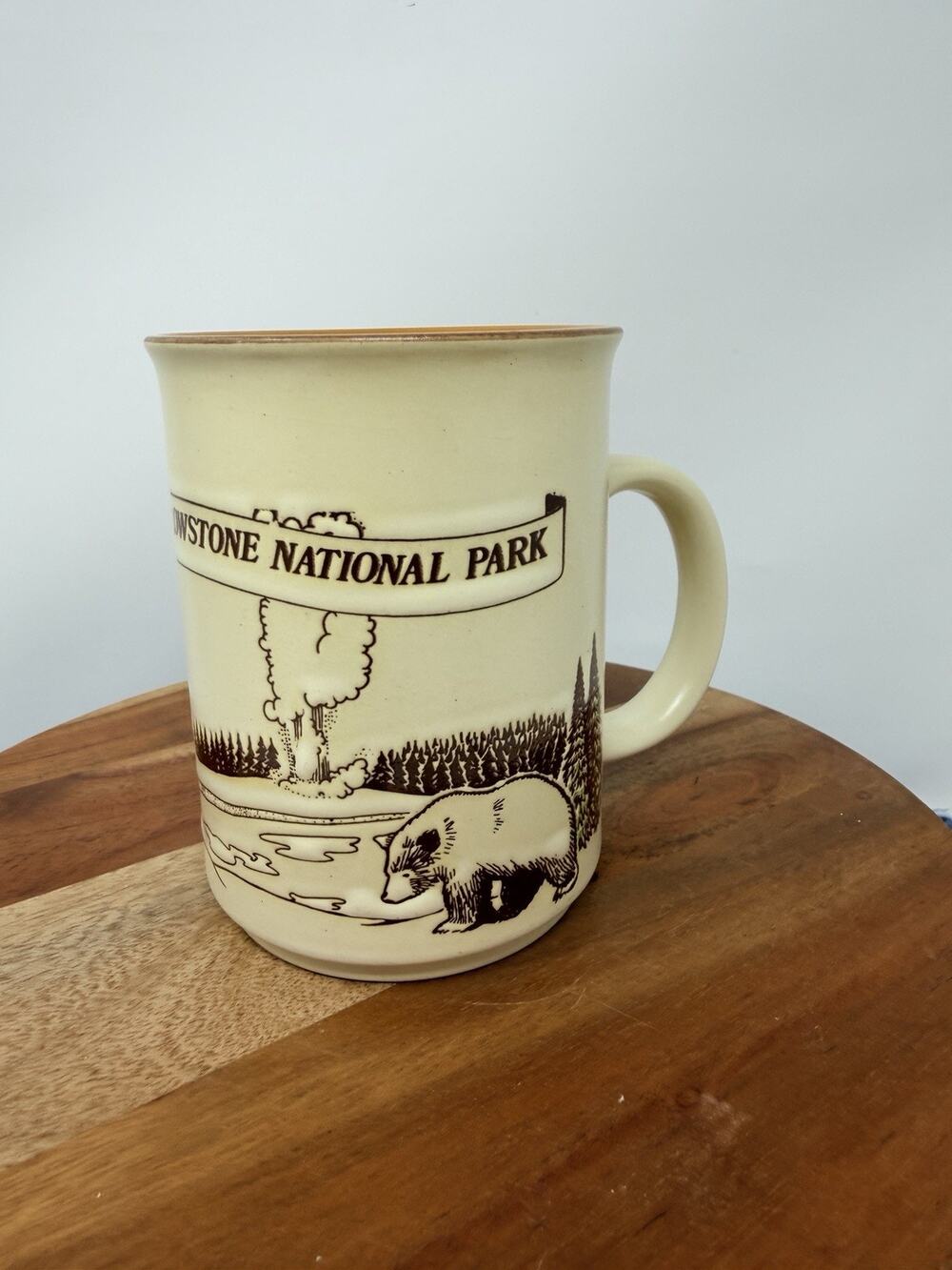 Vintage Yellowstone | Eagle | Bear | Old Faithful | Embossed Stoneware Mug